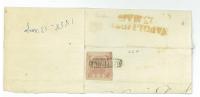 STORIA POSTALE - NAPOLI -  SASS. 6d - 2 GRANA  II° TAV. CARMINIO MATTONE - II° SCELTA - RARO FRAMMENTO DATA 1858 - Naples