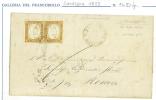 STORIA POSTALE - SARDEGNA  -  SASS. 14 Df -  10 CENT.  BISTRO ARANCIO  -  LETTERA DA SAN BENEDETTO PER ROMA - Sardinien