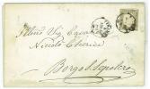 STORIA POSTALE - SARDEGNA -  SASS. 14 Ca - 10 CENT. GRIGIO OLIVASTRO SCURO - DA FIRENZE PER BORGO SAN SEPOLCRO - Sardinien