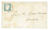 STORIA POSTALE - SARDEGNA -  SASS. 15a  - 20 CENT. COBALTO CHIARO  - DA TORINO PER PINEROLO  1856 - Sardinien