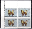 India MNH 1981, Block Of 4, 35p Butterflies, Butterfly, Insect - Blokken & Velletjes