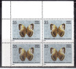 India MNH 1981, Block Of 4, 35p Butterflies, Butterfly, Insect - Blocs-feuillets