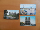 Lot De 3 Cp  Sur Paris ( Vu Sur La Seine , Cathédrale  Notre Dame , Notre Dame )   ( Voir Photo ) - Lots, Séries, Collections
