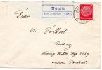Germany 1939,  Muglitz Uber Heidenau (Sachs),  To Aussig,  Sudetenland,  "rural" Post Office Cancel-stempel,  Rare !!! - Covers & Documents