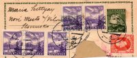 Slovakia 1941,  Nove Mesto N Vahom,  Postal Stationery Card,  Upper Half With 6 Stamps, Interesting - Storia Postale