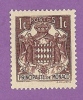 MONACO TIMBRE N° 154 NEUF AVEC CHARNIERE ARMOIRIES 1C LILAS BRUN - Ungebraucht