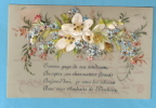 CPA - Carte Celluloïd Et Ajouts-fleurs Et Texte -paillettes - Sonstige & Ohne Zuordnung