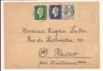 S418 - MULHOUSE - 1945 -  Timbres DULAC + CHAINES  - - Postal Rates