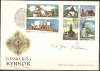 Czeslaw Slania. Sweden 1997.Churches.  Michel 1976-81 FDC. Signed. - Lettres & Documents