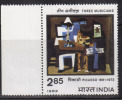 India MNH 1982,  Pablo Ruiz Picasso, " Three Muscians" Music, Art, Painting, Famous People, Music - Unused Stamps