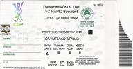Panathinaikos Vs FC Rapid Bucuresti/Football/UEFA Cup Match Ticket - Match Tickets