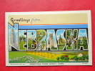Greetings From   - Nebraska >  Sidney    Linen = =====ref 564 - Altri & Non Classificati