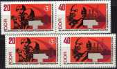 Lenin Punkt Im Kragenspiegel DDR 1315/6B Plus ZD I ** 13€ Soldaten Kreuzer Aurora Error On Se-tenant Out Bloc Of Germany - Se-Tenant