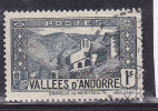 ANDORRE N° 24  1C GRIS NOIR CHAPELLE DE NOTRE DAME DE MERITXELL OBL. - Oblitérés