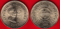 Philippines 5 Piso 2005 Km#272 UNC - Philippines