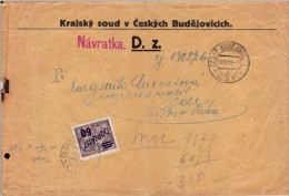 TCHECOSLOVAQUIE - 1926 - ENVELOPPE COMMERCIALE De CESKE BUDEJOVICE Avec TAXE - Storia Postale