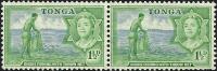 TONGA FISHERMAN GREEN QUEEN 2X 1&1/2P 1960(?) MINT SG102 READ DESCRIPTION !!! - Tonga (1970-...)