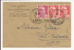 S464 - NANTES - 1949 - 15 Francs GANDON Sur CP Convocation Examen Permis Conduire - - Postal Rates