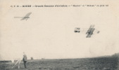 ( CPA AVIONS )  ROUEN 19 - 26 JUIN 1910  /  " HANRIOT " Et " DICKSON " En Plein Vol  - - Demonstraties