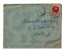 SUR ENVELOPPE Carcassonne Vers Villemoustaussou 1944 : "Type Bersier" - Covers & Documents