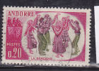 ANDORRE N° 166 20C LILAS ROSE VIOLET BRUN ET OLIVE FOLKLORE ANDORRAN OBL - Used Stamps