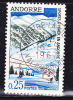 ANDORRE N° 175 25C OUTREMER SEPIA ET CARMIN SPORTS D'HIVER EN ANDORRE OBL - Used Stamps