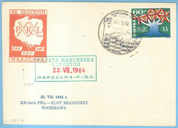 PIONEERS: POLAND / POLSKA - WARSZAWA WACZTA HARCERSKA 22.07.1964 - XX-lecie PRL - ZLOT MLODZIEZY - Storia Postale