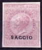 1863/69 - MARCA DA BOLLO A TASSA FISSA     "SAGGIO " _  Lire 4 - Steuermarken