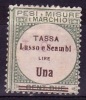 1920 - MARCA DA BOLLO (parte)  " PESI E MISURE " _  Lire 1 - Steuermarken