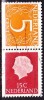 1964 PZB 5 Cent Oranje + 15 Cent Rood Paartje Links Ongetand NVPH C 13 - Markenheftchen Und Rollen