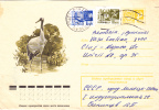 STORK, 1976, COVER STATIONERY, ENTIER POSTAL, SENT TO ROMANIA, RUSSIA - Picotenazas & Aves Zancudas