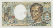 MONTESQUIEU 200 FRANCS - 1982 - N.011 - O° - COTE IPCbanknotes: 40 Euros - 200 F 1981-1994 ''Montesquieu''