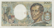 MONTESQUIEU 200 FRANCS - 1983 - G.017 - O - COTE IPCbanknotes: 20 Euros - 200 F 1981-1994 ''Montesquieu''