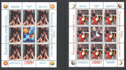 Jugoslawien - Yugoslavia 2001 European Champions In Basketball And Volleyball Mini Sheets MNH; Michel # 3044-45 - Hojas Y Bloques
