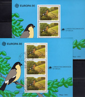 Singvogel EUROPA 1986 Azoren Blöcke 7 **/o 19€ Naturschutz WWF Fink Hoja Nature Blocs Bird Sheets Bf CEPT Portugal - 1986