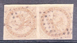 TYPE AIGLE - YVERT N° 3a OBLITERE (PAIRE Dont 1 TIMBRE COUCHE) - COTE YVERT = 650 EUROS - - Aigle Impérial