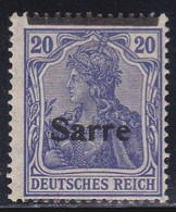 SAAR - MICHEL N° 8FII Avec VARIETE SURCHARGE EN HAUT * - RARE - SIGNE BRUN - COTE = 400 EUROS - Unused Stamps