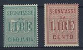 FILATELIA - SEGNATASSE ANNO 1884 - SERIE NUOVA N° 15/16 NUOVA TRACCIA DI LINGUELLA * LIGHTELY HINGED - Strafport