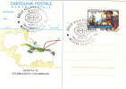 CRISTOPHER COLOUMB, 1992, CARD STATIONERY, ENTIER POSTAL, OBLITERATION CONCORDANTE, ITALY - Christoph Kolumbus