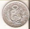 MONEDA DE PLATA DE PERU DE 1/5 DE SOL DEL AÑO 1906   (COIN) SILVER,ARGENT. - Perú