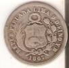 MONEDA DE PLATA DE PERU DE 1/5 DE SOL DEL AÑO 1867   (COIN) SILVER,ARGENT. - Perú