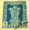 India 1957 Asokan Capital 6np - Used - Timbres De Service