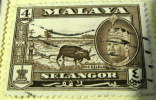 Malaya 1961 Selangor Rice Field And Sultan Salahuddin Abdul Aziz Shah 4c - Used - Selangor