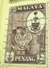 Malaya 1960 Penang Tiger And Arms 10c - Used - Penang