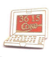 C194 Pin's Coca Cola Coke Minitel 3615 36 15 Qualité EGF Signé ATC Paris Achat Immédiat Immédiat - Coca-Cola