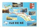 Cp, Carte Géographique, Ile De Ré, Voyagée 1992 - Landkarten