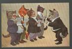 THIELE ,  CAT  CATS  CHORUS  SINGERS AND  CONDUCTOR , OLD POSTCARD - Thiele, Arthur