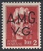 1945-47 TRIESTE AMG VG 2 LIRE MH * - RR10719 - Mint/hinged