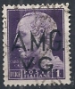 1945-47 TRIESTE AMG VG USATO 1 LIRA FILIGRANA RUOTA - RR10719 - Oblitérés