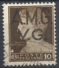 1945-47 TRIESTE AMG VG USATO 10 CENT FILIGRANA CORONA - RR10719 - Oblitérés